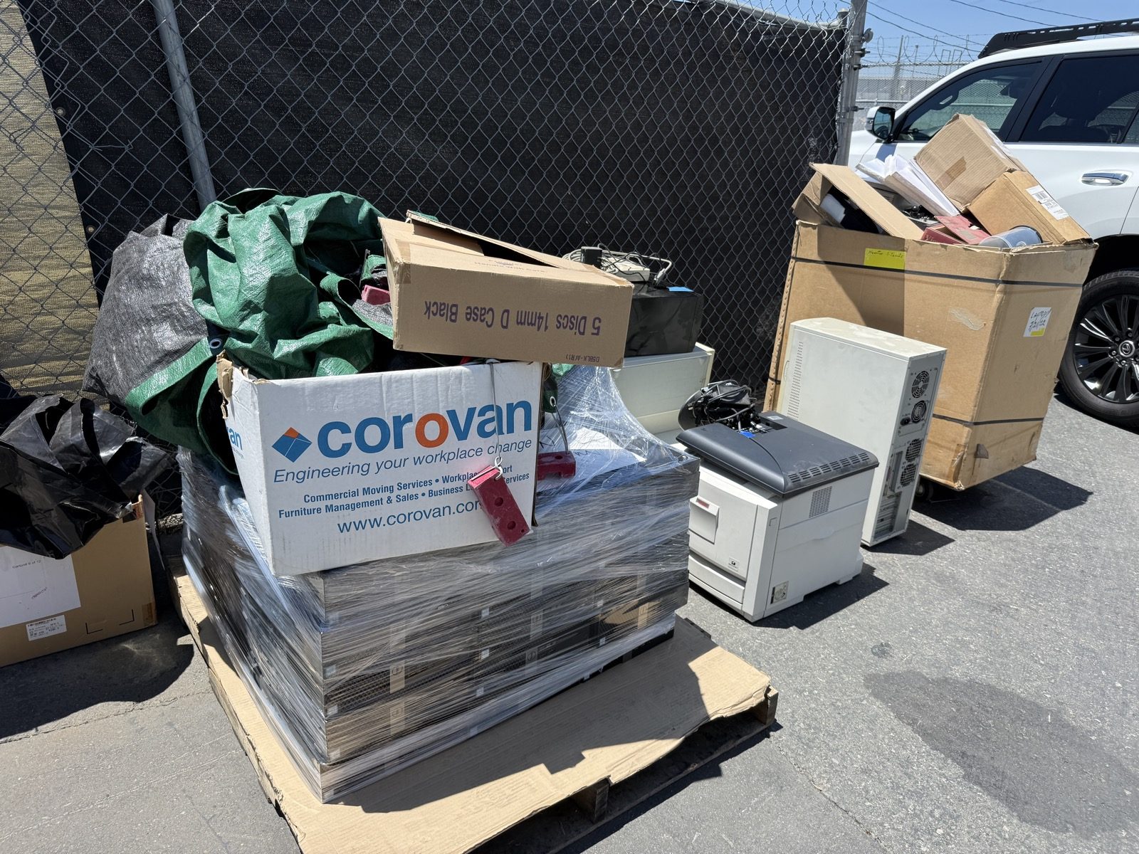 Phones tablets and drives ready for electronics recycling