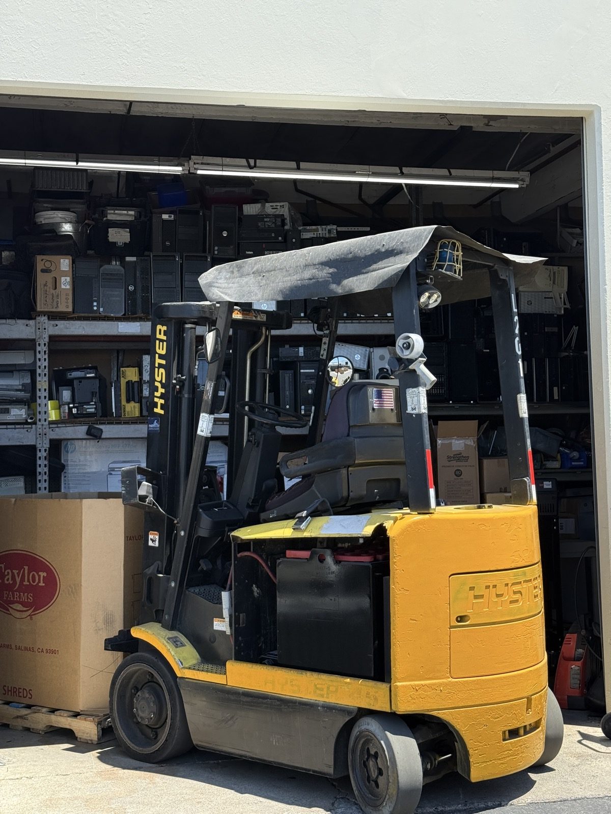 Business computers ready for e-waste pickup